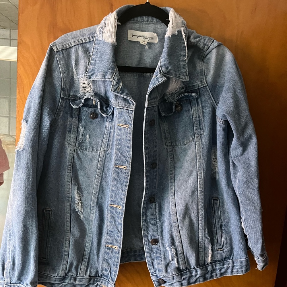 Distressed Blue Jean Jacket